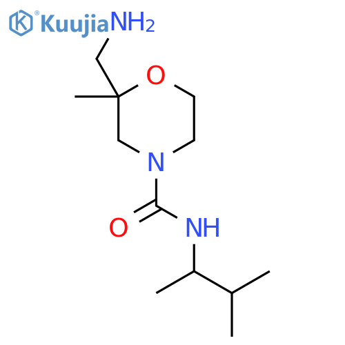 2-(aminomethyl)-2-methyl-N-(3-methylbutan-2-yl)morpholine-4-carboxamide structure