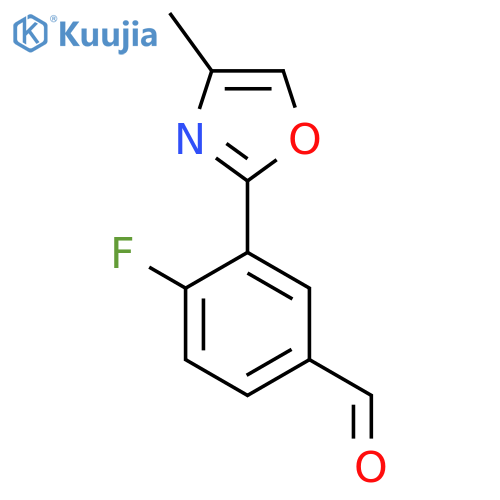 Benzaldehyde, 4-fluoro-3-(4-methyl-2-oxazolyl)- structure