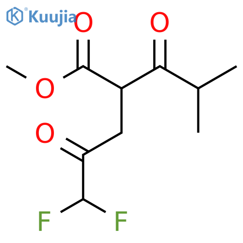 methyl 2-(3,3-difluoro-2-oxopropyl)-4-methyl-3-oxopentanoate structure