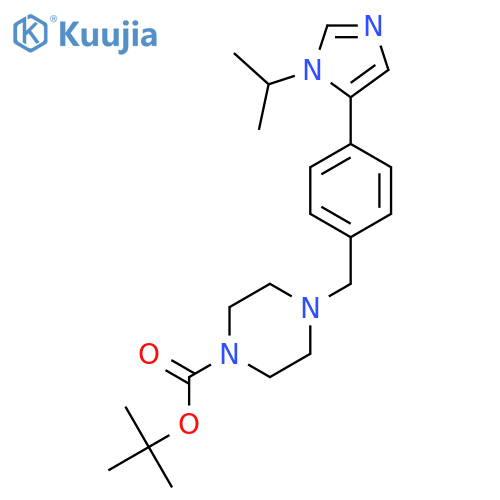 tert-butyl 4-({4-[1-(propan-2-yl)-1H-imidazol-5-yl]phenyl}methyl)piperazine-1-carboxylate structure