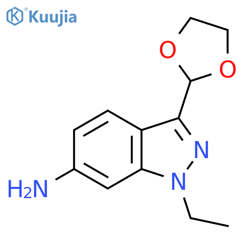 1H-Indazol-6-amine, 3-(1,3-dioxolan-2-yl)-1-ethyl- structure