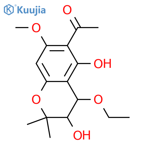 6-Acetyl-3,4-dihydro-2,2-dimethyl-2H-1-benzopyran-3,4,5,7-tetrol; (3ξ,4ξ)-form, 4-Et, 7-Me ether structure