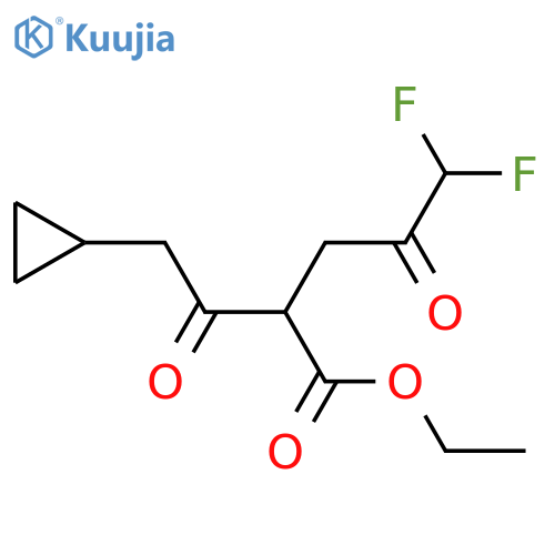 ethyl 2-(2-cyclopropylacetyl)-5,5-difluoro-4-oxopentanoate structure