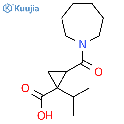 2-(Azepane-1-carbonyl)-1-(propan-2-yl)cyclopropane-1-carboxylic acid structure