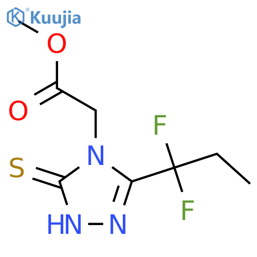 methyl 2-[3-(1,1-difluoropropyl)-5-sulfanyl-4H-1,2,4-triazol-4-yl]acetate structure