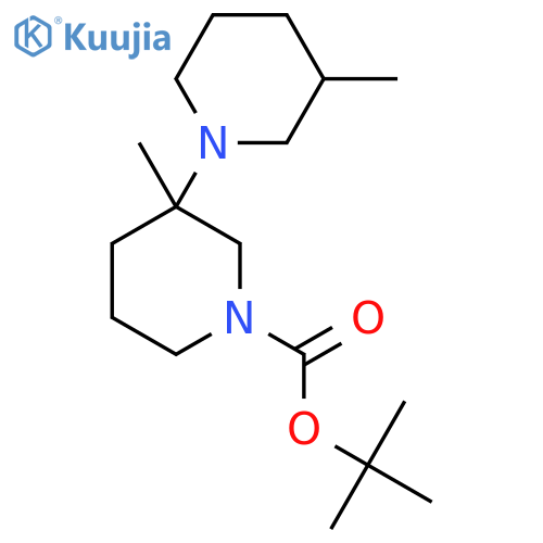 Tert-butyl 3-methyl-3-(3-methylpiperidin-1-yl)piperidine-1-carboxylate structure