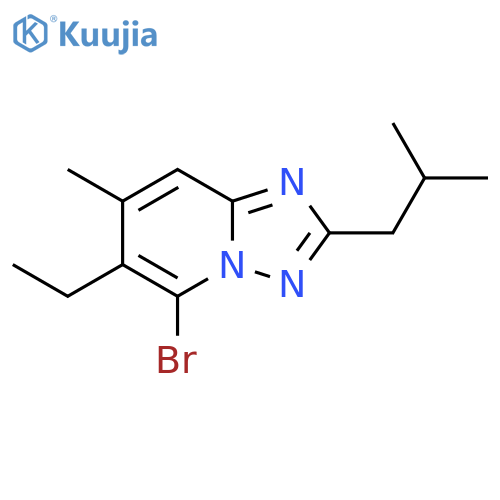 5-bromo-6-ethyl-7-methyl-2-(2-methylpropyl)-1,2,4triazolo1,5-apyridine structure