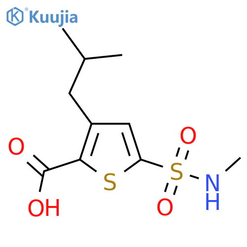 3-(2-Methylpropyl)-5-(methylsulfamoyl)thiophene-2-carboxylic acid structure