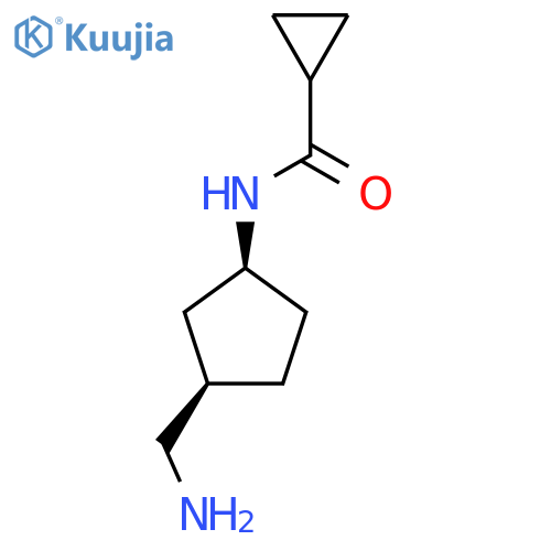 rac-N-[(1R,3S)-3-(aminomethyl)cyclopentyl]cyclopropanecarboxamide structure