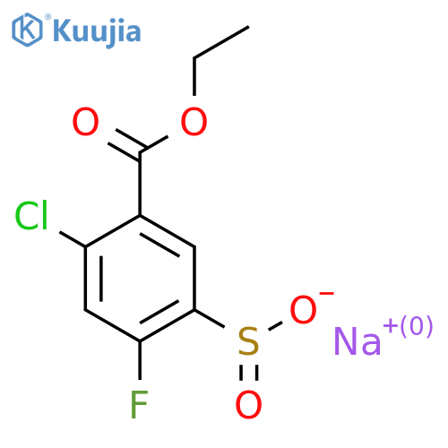 Sodium 4-chloro-5-(ethoxycarbonyl)-2-fluorobenzene-1-sulfinate structure