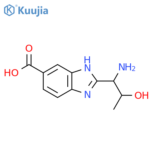 2-(1-amino-2-hydroxypropyl)-1H-1,3-benzodiazole-5-carboxylic acid structure