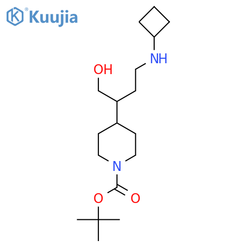 Tert-butyl 4-[4-(cyclobutylamino)-1-hydroxybutan-2-yl]piperidine-1-carboxylate structure
