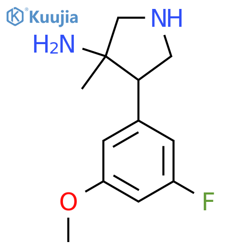 4-(3-Fluoro-5-methoxyphenyl)-3-methylpyrrolidin-3-amine structure