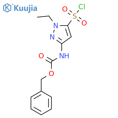 benzyl N-[5-(chlorosulfonyl)-1-ethyl-1H-pyrazol-3-yl]carbamate structure