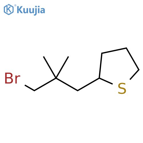 Thiophene, 2-(3-bromo-2,2-dimethylpropyl)tetrahydro- structure