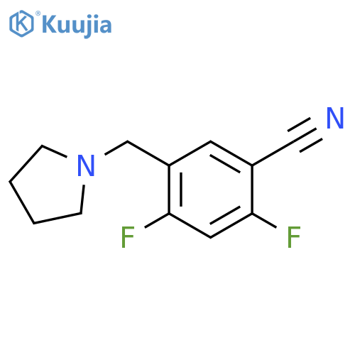 Benzonitrile, 2,4-difluoro-5-(1-pyrrolidinylmethyl)- structure