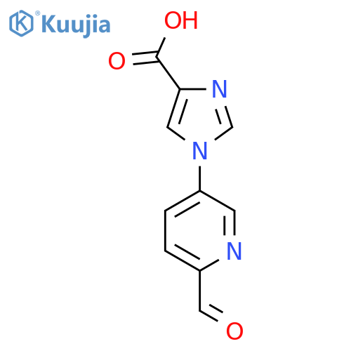 1-(6-formylpyridin-3-yl)-1H-imidazole-4-carboxylic acid structure
