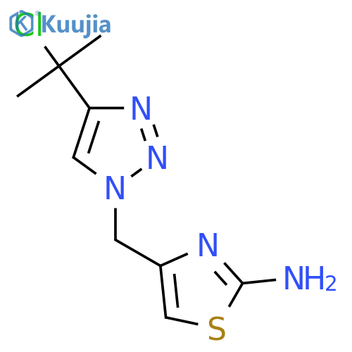 4-{[4-(2-chloropropan-2-yl)-1H-1,2,3-triazol-1-yl]methyl}-1,3-thiazol-2-amine structure