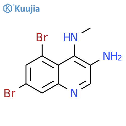 3,4-Quinolinediamine, 5,7-dibromo-N4-methyl- structure