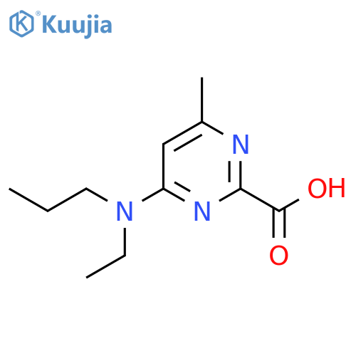 4-[Ethyl(propyl)amino]-6-methylpyrimidine-2-carboxylic acid structure