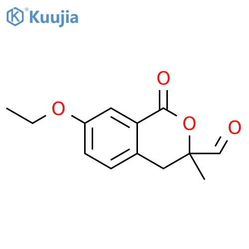 1H-2-Benzopyran-3-carboxaldehyde, 7-ethoxy-3,4-dihydro-3-methyl-1-oxo- structure