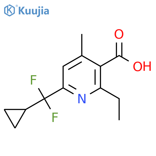 6-(Cyclopropyldifluoromethyl)-2-ethyl-4-methylpyridine-3-carboxylic acid structure