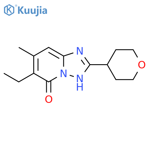 6-ethyl-7-methyl-2-(oxan-4-yl)-1,2,4triazolo1,5-apyridin-5-ol structure