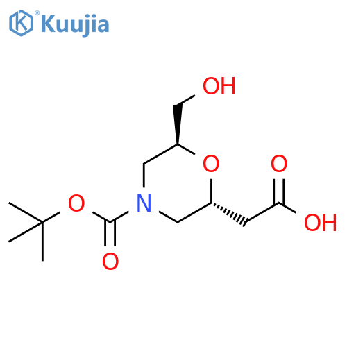 rac-2-(2R,6S)-4-(tert-butoxy)carbonyl-6-(hydroxymethyl)morpholin-2-ylacetic acid, trans structure