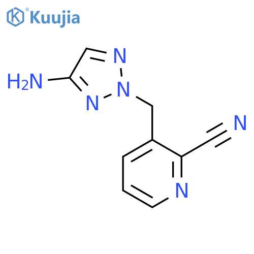 3-(4-amino-2H-1,2,3-triazol-2-yl)methylpyridine-2-carbonitrile structure