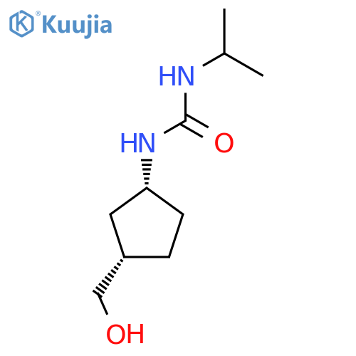rac-1-[(1R,3S)-3-(hydroxymethyl)cyclopentyl]-3-(propan-2-yl)urea structure