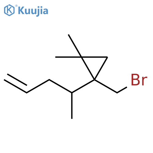 Cyclopropane, 1-(bromomethyl)-2,2-dimethyl-1-(1-methyl-3-buten-1-yl)- structure