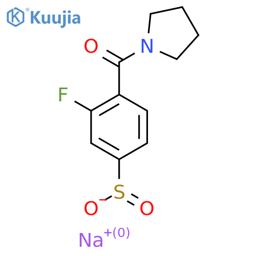 Sodium 3-fluoro-4-(pyrrolidine-1-carbonyl)benzene-1-sulfinate structure