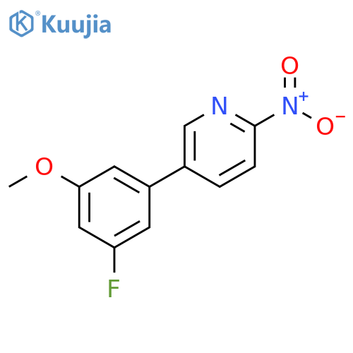 Pyridine, 5-(3-fluoro-5-methoxyphenyl)-2-nitro- structure