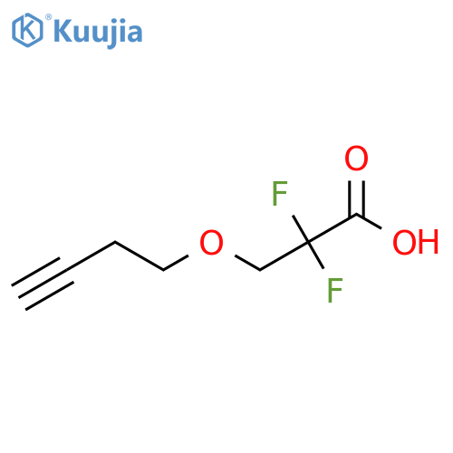 3-(But-3-yn-1-yloxy)-2,2-difluoropropanoic acid structure