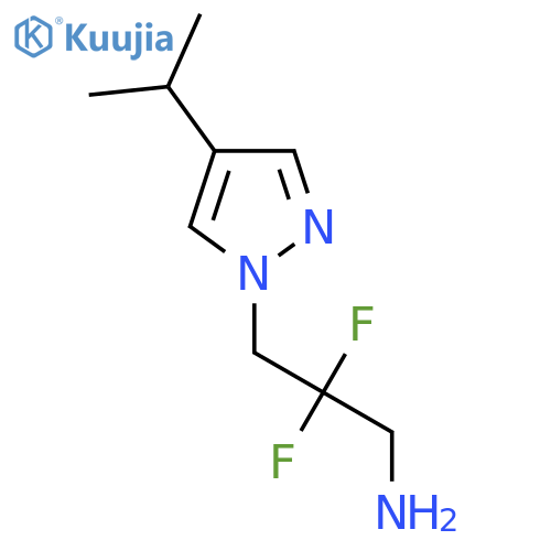2,2-difluoro-3-[4-(propan-2-yl)-1H-pyrazol-1-yl]propan-1-amine structure