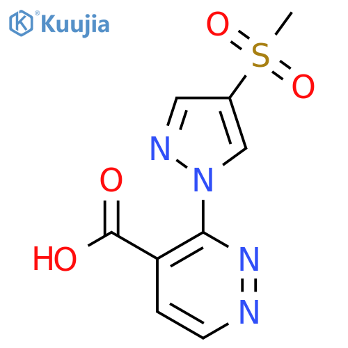 3-(4-methanesulfonyl-1H-pyrazol-1-yl)pyridazine-4-carboxylic acid structure