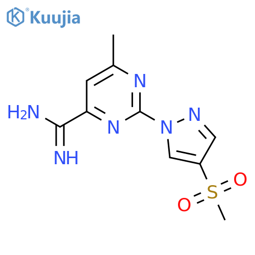 2-(4-methanesulfonyl-1H-pyrazol-1-yl)-6-methylpyrimidine-4-carboximidamide structure
