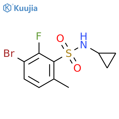Benzenesulfonamide, 3-bromo-N-cyclopropyl-2-fluoro-6-methyl- structure
