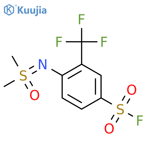 4-{[Dimethyl(oxo)-lambda6-sulfanylidene]amino}-3-(trifluoromethyl)benzene-1-sulfonyl fluoride structure
