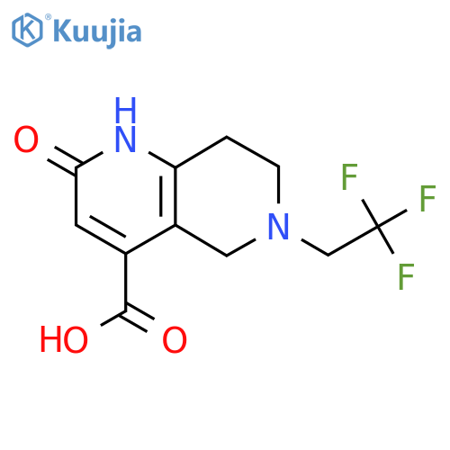 2-hydroxy-6-(2,2,2-trifluoroethyl)-5,6,7,8-tetrahydro-1,6-naphthyridine-4-carboxylic acid structure