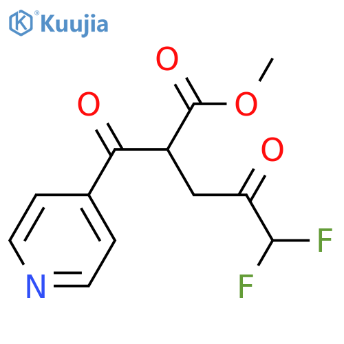 methyl 5,5-difluoro-4-oxo-2-(pyridine-4-carbonyl)pentanoate structure