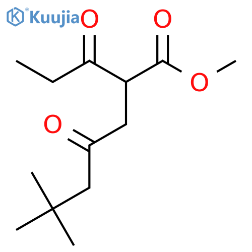 methyl 6,6-dimethyl-4-oxo-2-propanoylheptanoate structure