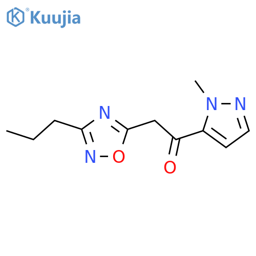 1-(1-methyl-1H-pyrazol-5-yl)-2-(3-propyl-1,2,4-oxadiazol-5-yl)ethan-1-one structure