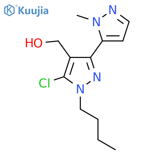 1-butyl-5-chloro-3-(1-methyl-1H-pyrazol-5-yl)-1H-pyrazol-4-ylmethanol structure