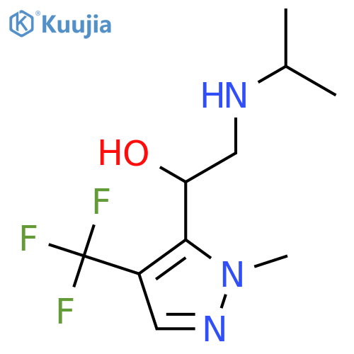 1-1-methyl-4-(trifluoromethyl)-1H-pyrazol-5-yl-2-(propan-2-yl)aminoethan-1-ol structure