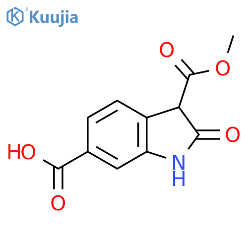 3-(methoxycarbonyl)-2-oxo-2,3-dihydro-1H-indole-6-carboxylic acid structure