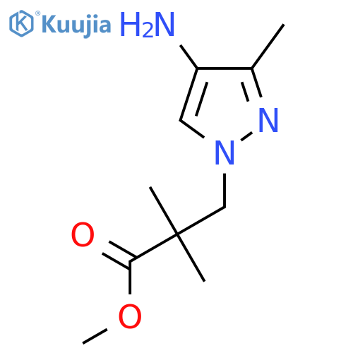 methyl 3-(4-amino-3-methyl-1H-pyrazol-1-yl)-2,2-dimethylpropanoate structure