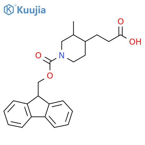 3-(1-{[(9H-fluoren-9-yl)methoxy]carbonyl}-3-methylpiperidin-4-yl)propanoic acid structure