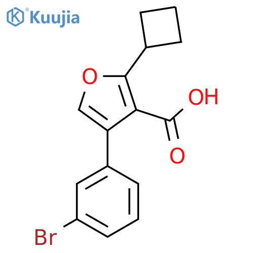 4-(3-bromophenyl)-2-cyclobutylfuran-3-carboxylic acid structure