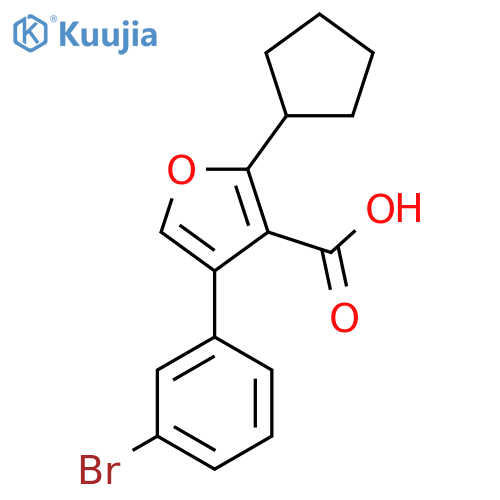 4-(3-bromophenyl)-2-cyclopentylfuran-3-carboxylic acid structure